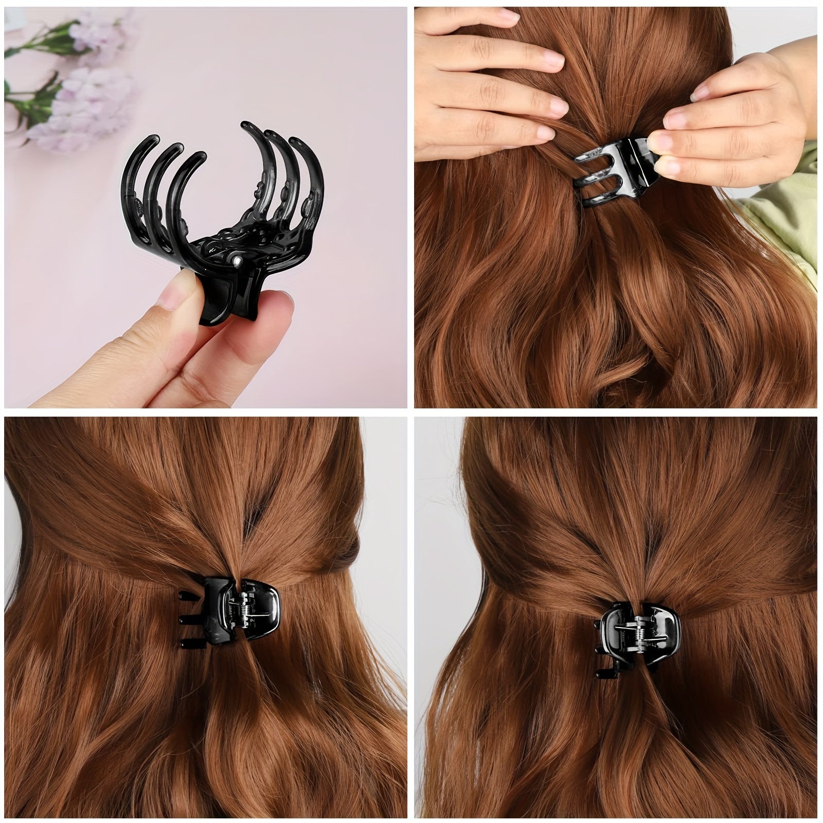 6pcs Solid Hair Claw Clip Boho Non Slip Hair Styling Accessory