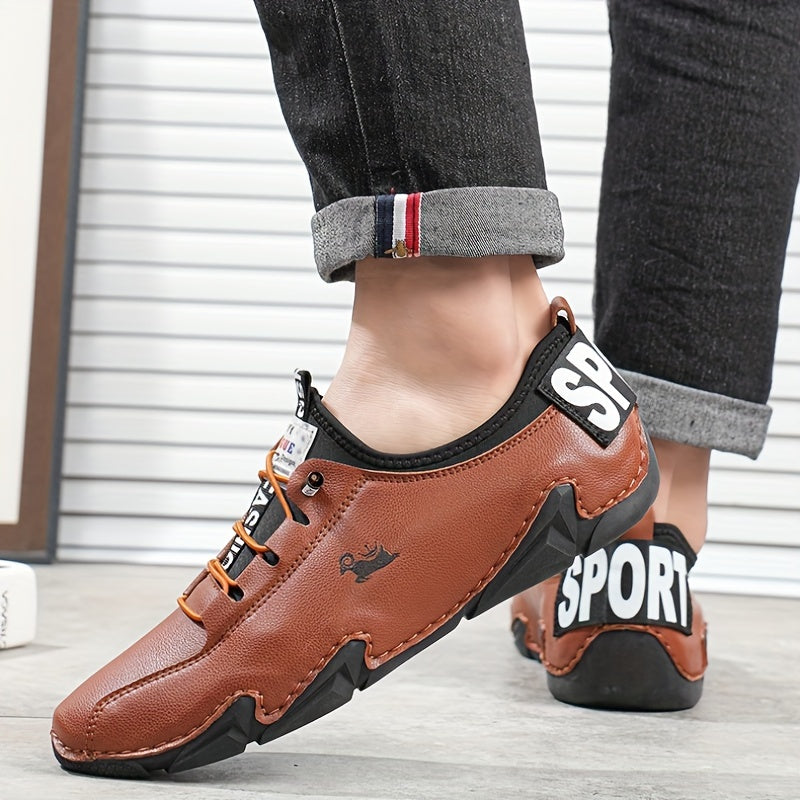 Men's Slip on Shoes With Shoelaces Comfy Non slip Walking Shoes