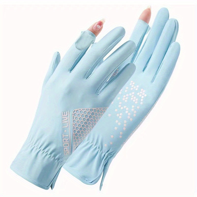 Sunscreen Gloves Elastic Sports Riding Gloves for Women