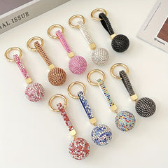 Christmas Rhinestone Ball Keychain Backpack Pendant Car Key Decoration