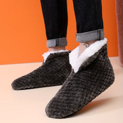 Men's Plush House Slippers Soft Shoes Fuzzy Casual