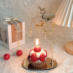 Christmas Revolving Lantern Snowflakes Deer Dream Catcher Candle Holder