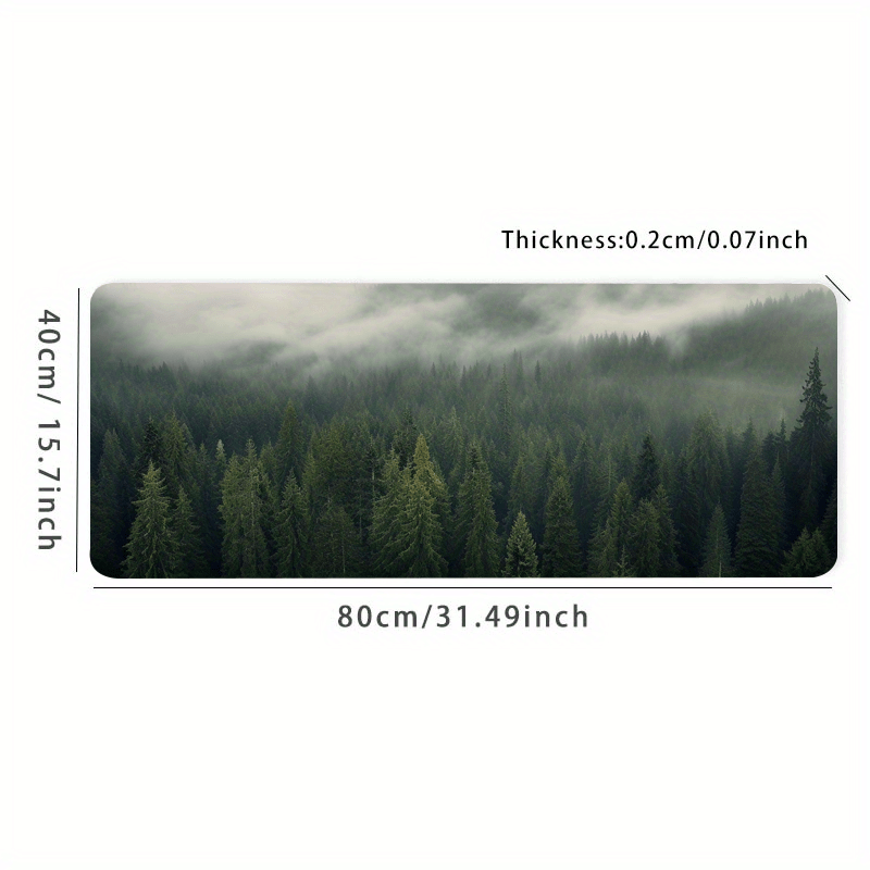 XXL Mouse Pad Foggy Green Forest Mouse Mat