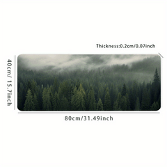 XXL Mouse Pad Foggy Green Forest Mouse Mat