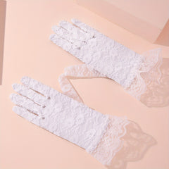 Lace Rose Gloves Elegant Prom Party Women's Gloves
