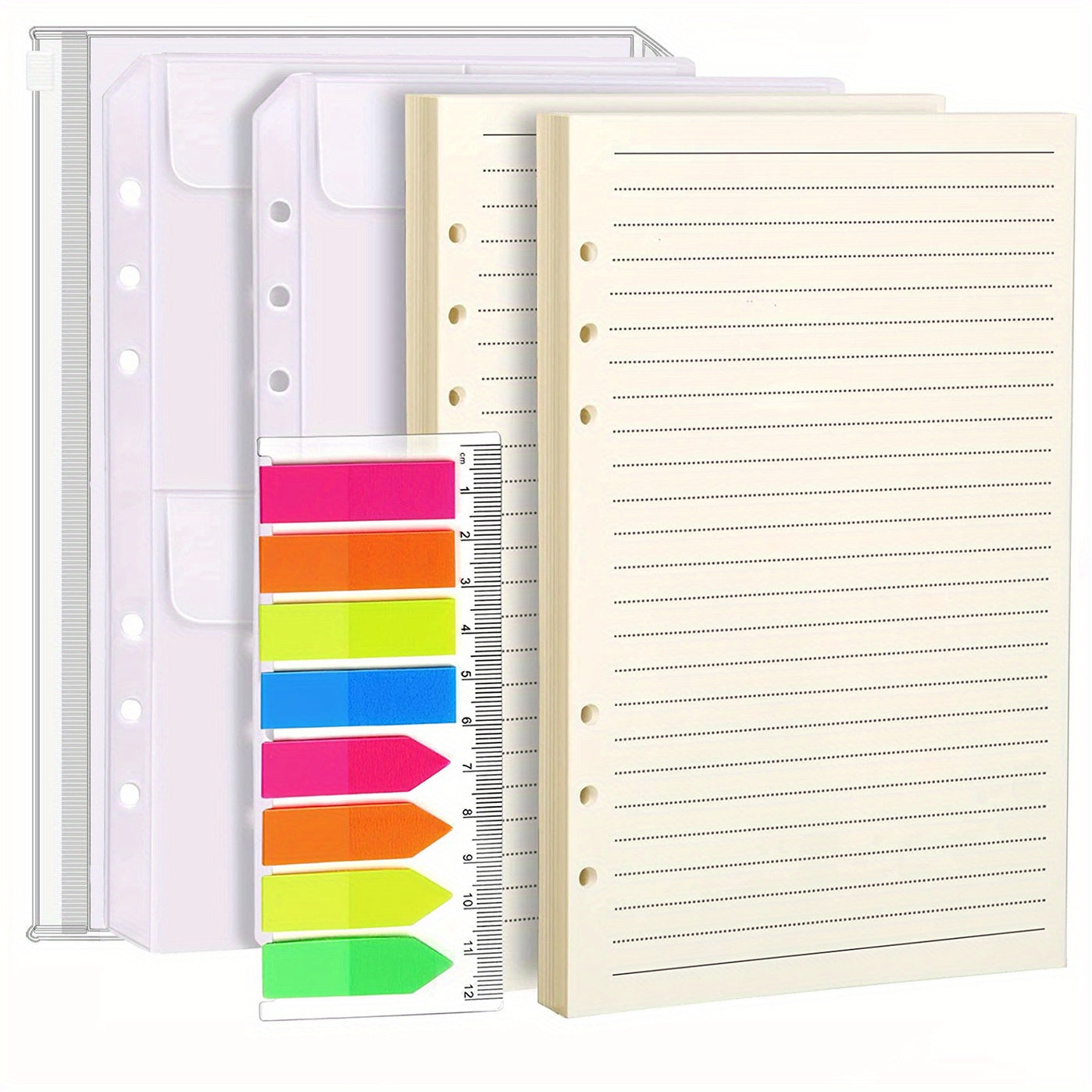 A5 Refill Paper Set with Pockets and Index Tabs