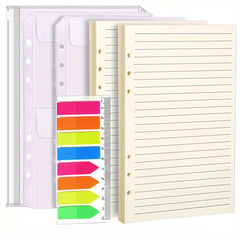 A5 Refill Paper Set with Pockets and Index Tabs