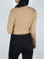 Solid V Neck Sweater Long Sleeve Casual Tops for Women