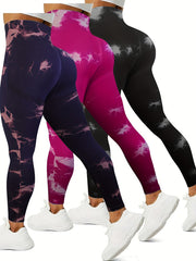 3pc Seamless Yoga Leggings High Waist Slimming Fitness Sports Pants