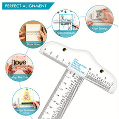6-Inch T-Shape Acrylic Transparent Ruler - Crafting, Scrapbooking, Drafting