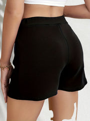 High Waist Button Front Shorts