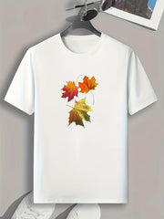 Leaf Pattern Men's Sports T-shirt Graphic Tee