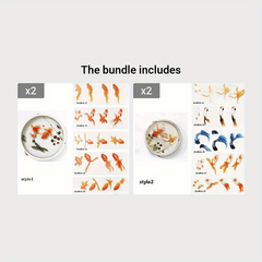 5 Sheets 3D Goldfish Resin Stickers Set DIY Resin Painting Goldfish Stickers