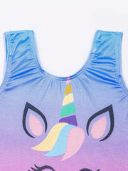 Pony Print Sleeveless Kids Gymnastics Bodysuit