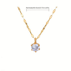 Minimalist Sparkling Rhinestone Pendant Necklace Clavicle Chain For Girls