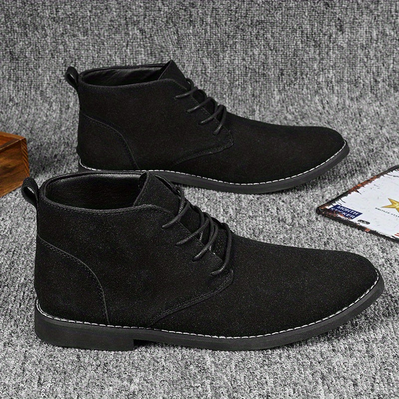 Men's Round Toe Chukka Boots High Top Ankle Dress Boots