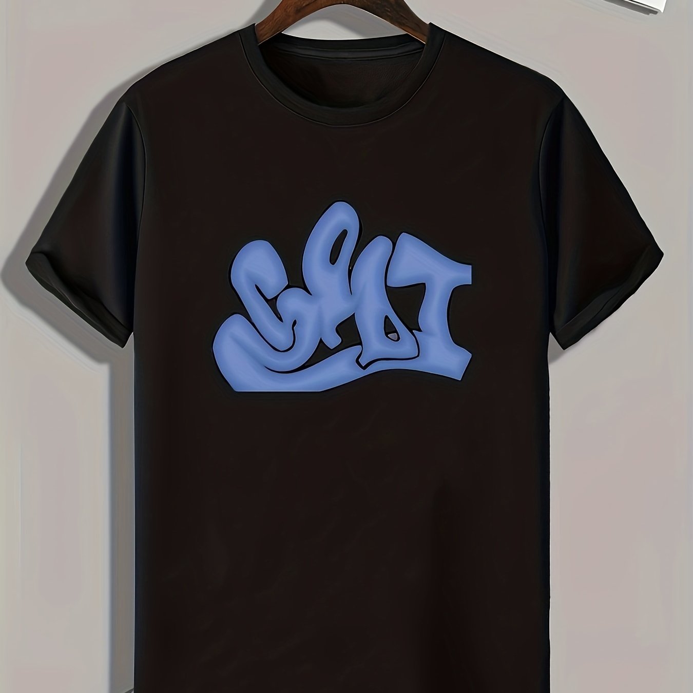 Abstract Letter Print Men's Sports T-shirt Graphic Tee