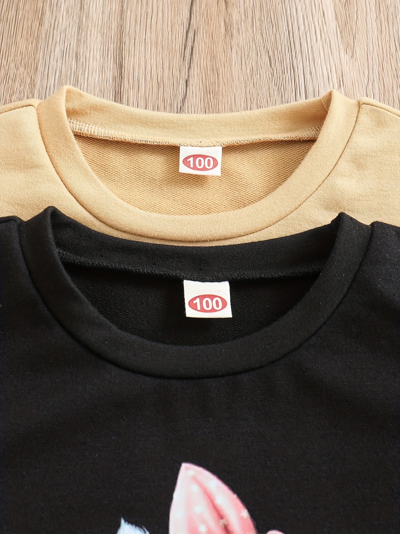 2pcs Girls' Cartoon Cat Round Neck Sweatshirt for Daily Casual