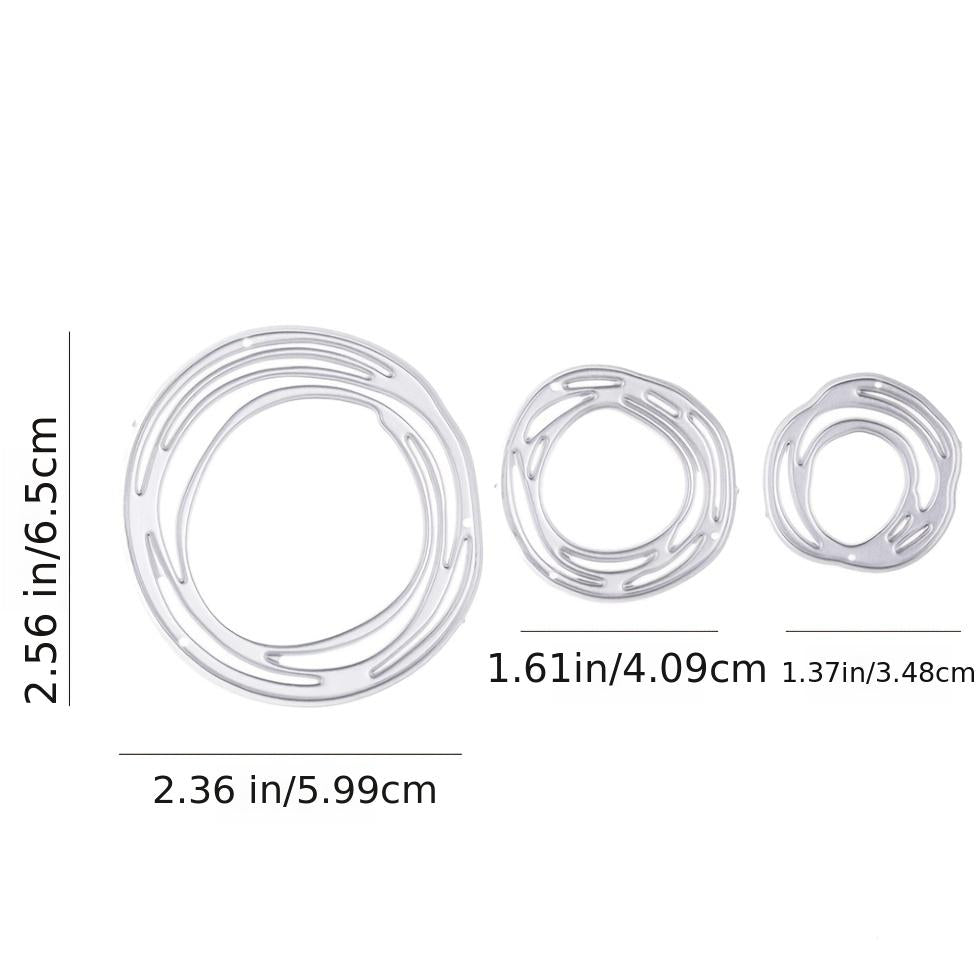 3pcs Round Circle Metal Cutting Dies Stencil