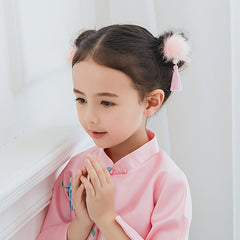 2pcs Antiquity Tassel Hanfu Headdress Hairball Hairpin Hair Clips