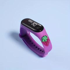 3pcs Fruit Collection Digital Watch Set for Men and Women