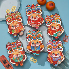 6pcs Year Of The Dragon Red Envelopes Spring Lucky Money Packets