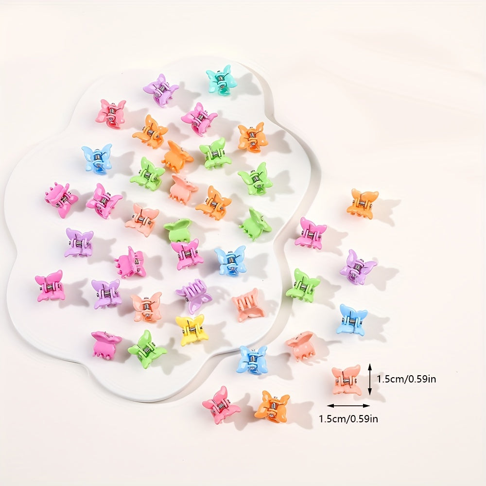 40pcs Random Small Butterfly Star Shaped Claw Clip Hairpin Hair Accessories