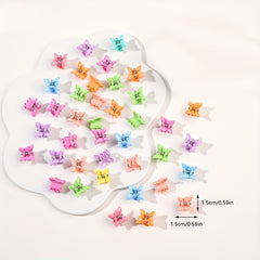40pcs Random Small Butterfly Star Shaped Claw Clip Hairpin Hair Accessories