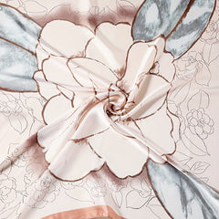 Apricot Flower Bandana Rose Satin Neckerchief Silk Scarf
