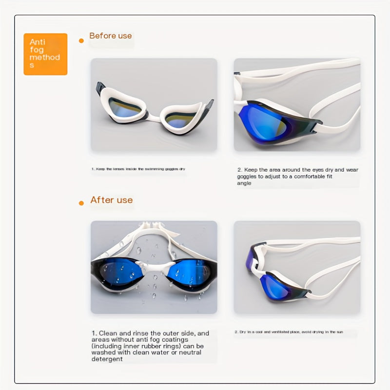 Swimming Goggles Anti Fog UV Protection Set