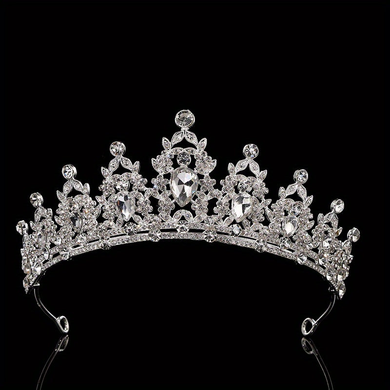 Alloy Inlaid Rhinestone Golden Hair Crown Wedding Tiara Crystal