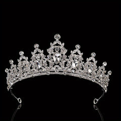 Alloy Inlaid Rhinestone Golden Hair Crown Wedding Tiara Crystal