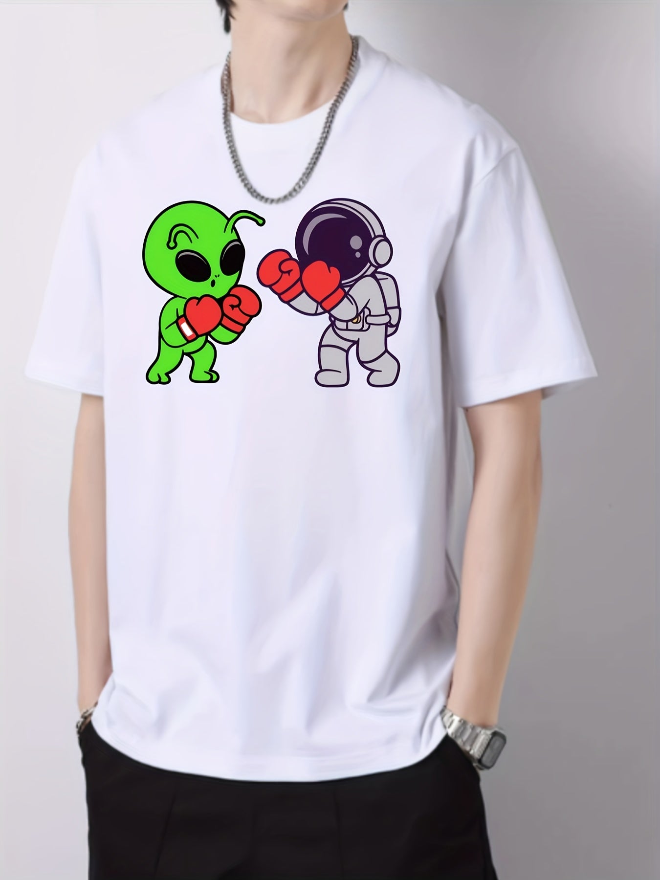 Creative Graphic Pattern Men's Cotton Active T-shirt