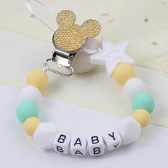 Silicone Pentagram Pacifier Chain Teether Anti-drop Chain