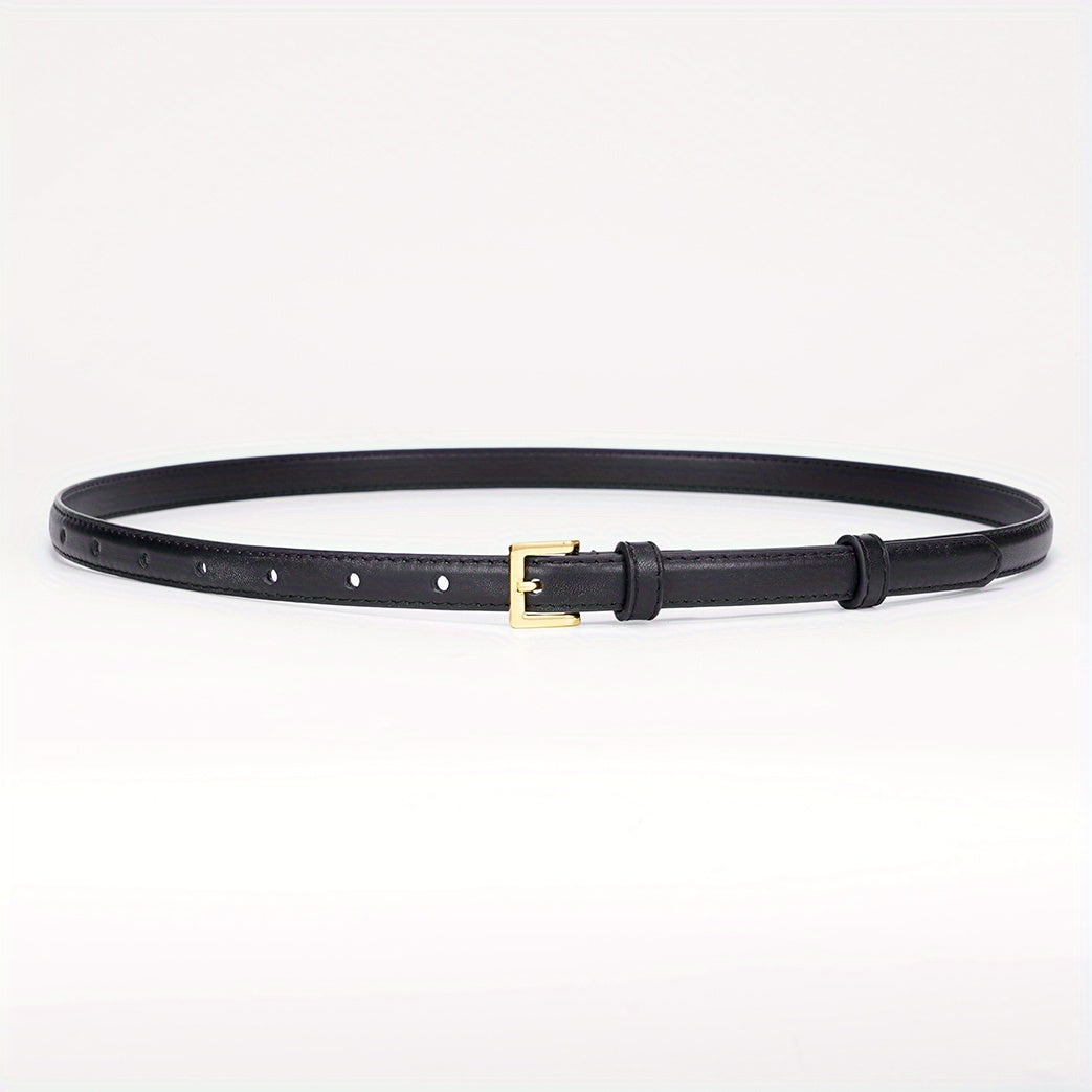 Women's Leather Thin Belt Solid Dress Coat Waistband Casual Belts