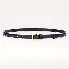 Women's Leather Thin Belt Solid Dress Coat Waistband Casual Belts