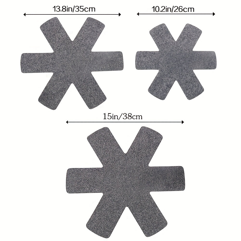 3 Pack Non Stick Pan Protector Heat Insulation Pot Holders Felt Mat Set