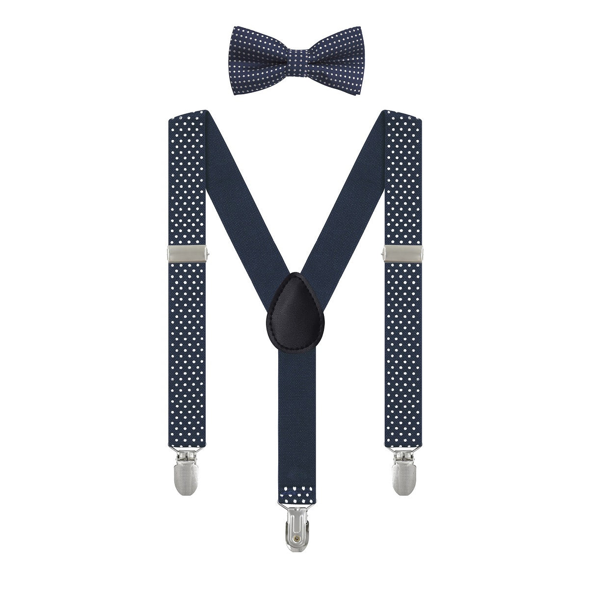 Boys Polka Dots Print Suspenders With Bow