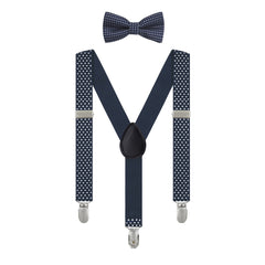 Boys Polka Dots Print Suspenders With Bow