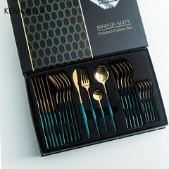 24pcs Western Steak Flatware Set - Knives Forks Spoons - High end Tableware