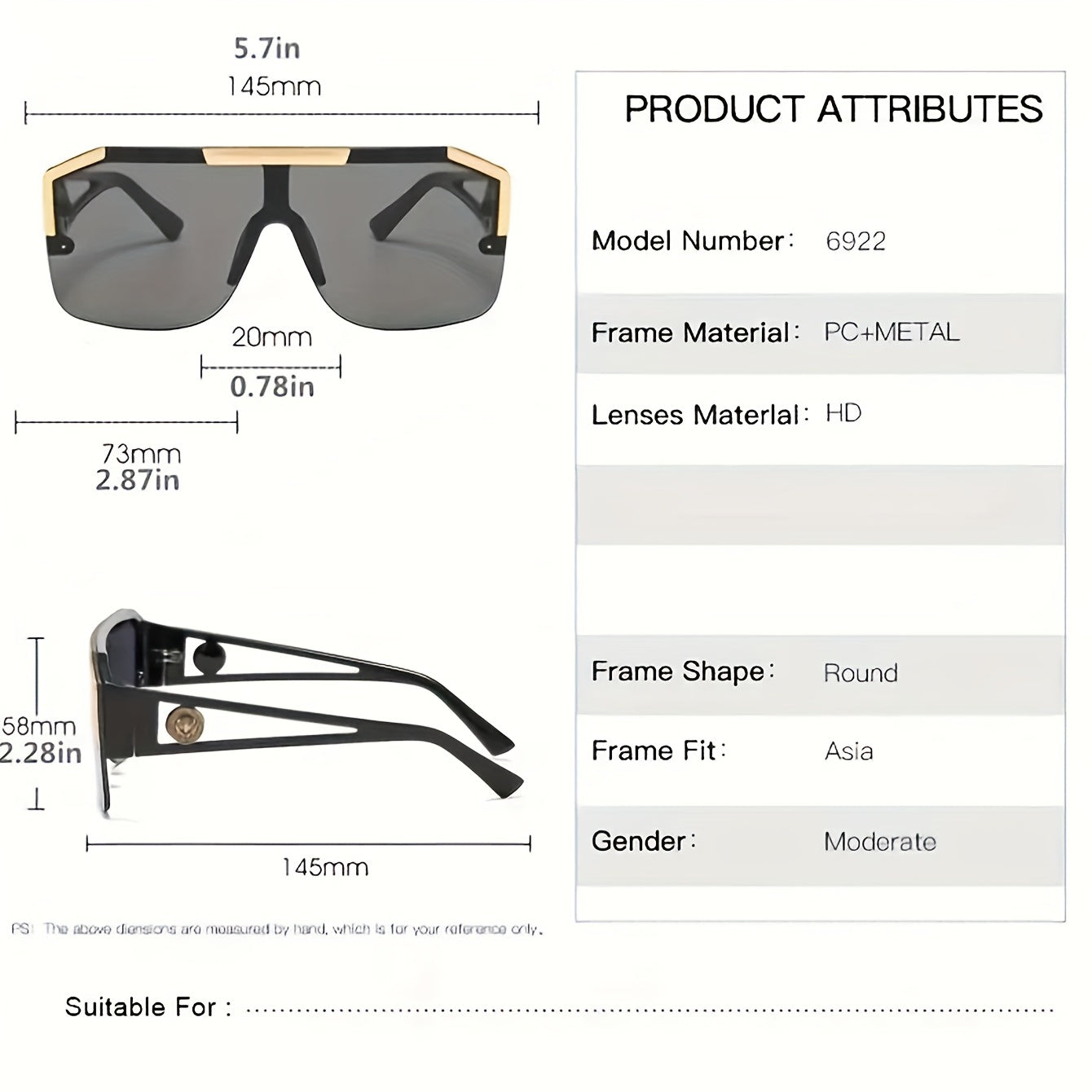 Men's Large Frame Sunglasses UV Protection Sports Sunglasses