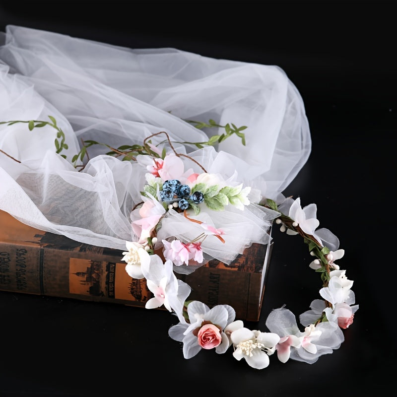 Adjustable Flower Headband for Bridal Wedding Party