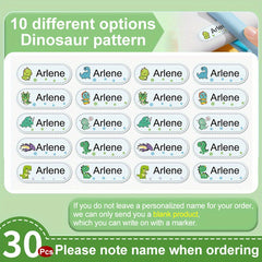 Dinosaur Custom Name Stickers - Waterproof - Medium Size