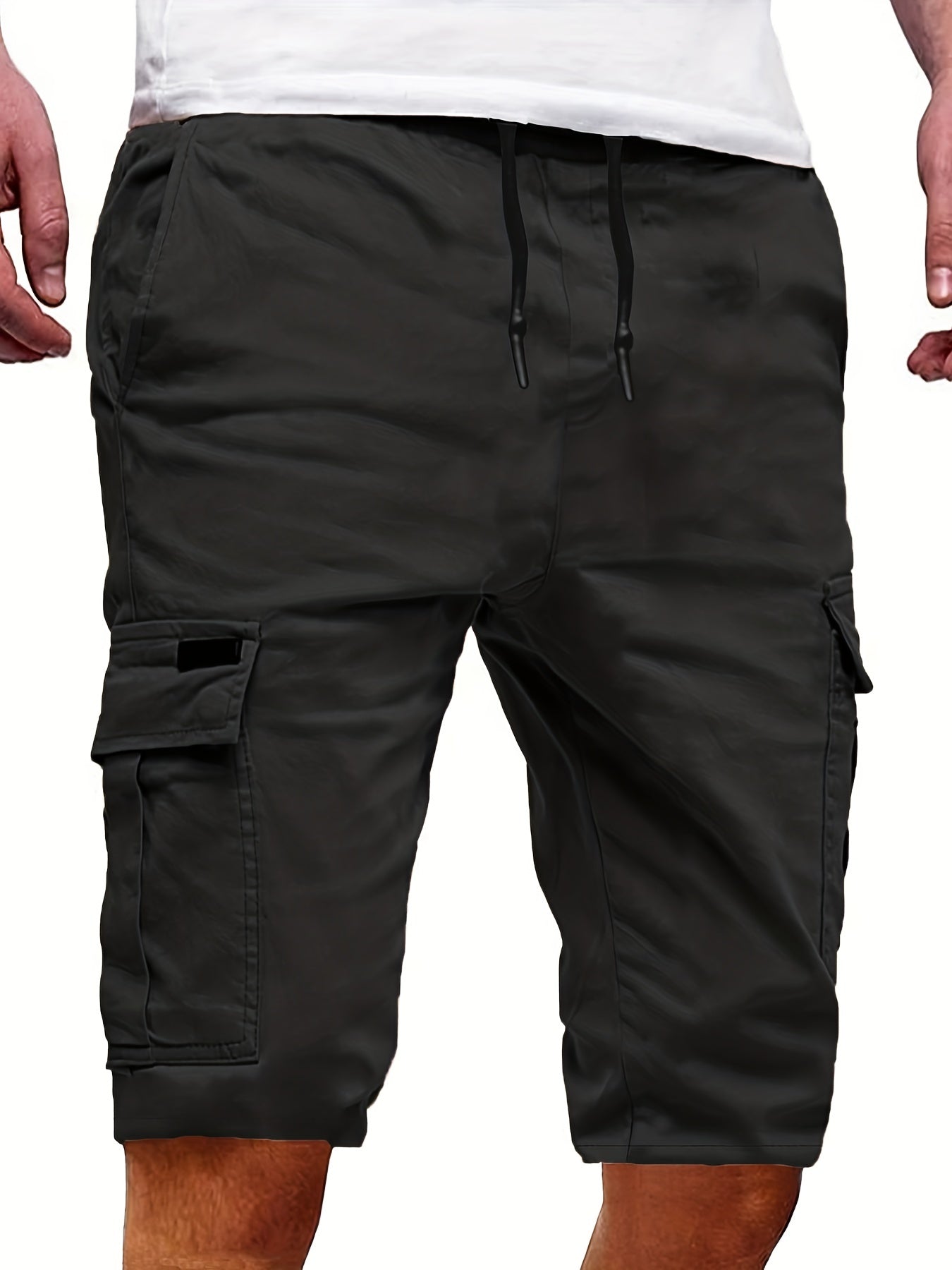 Classic Cargo Shorts Men's Casual Pocket Waist Drawstring Cargo Shorts