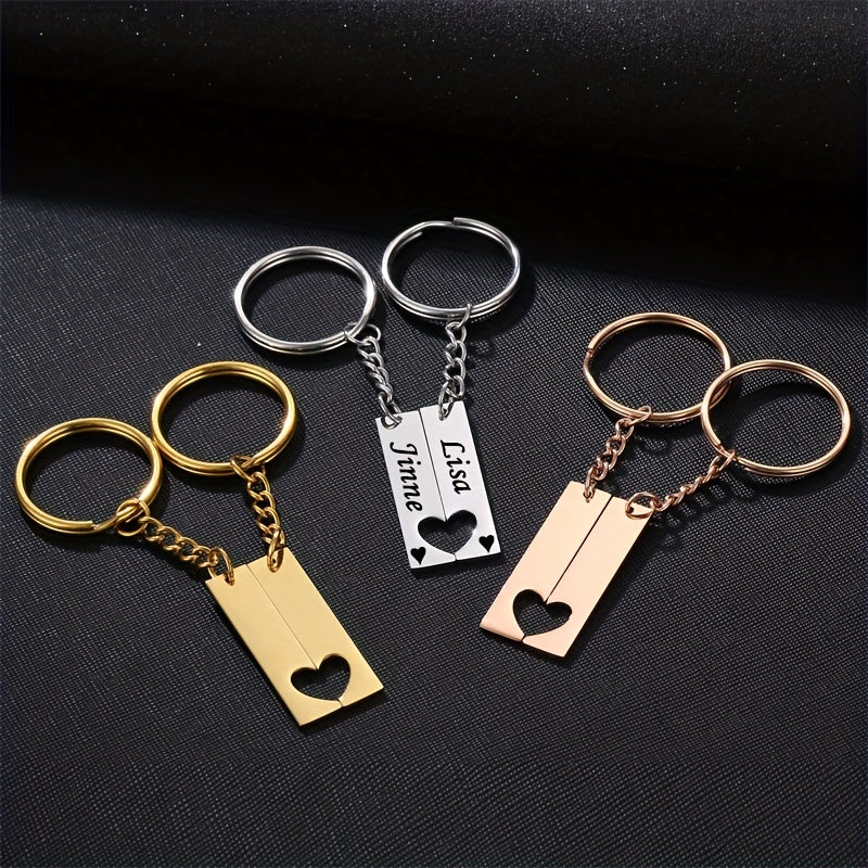 Personalized Stainless Steel Keychain - Name & Date Engraved