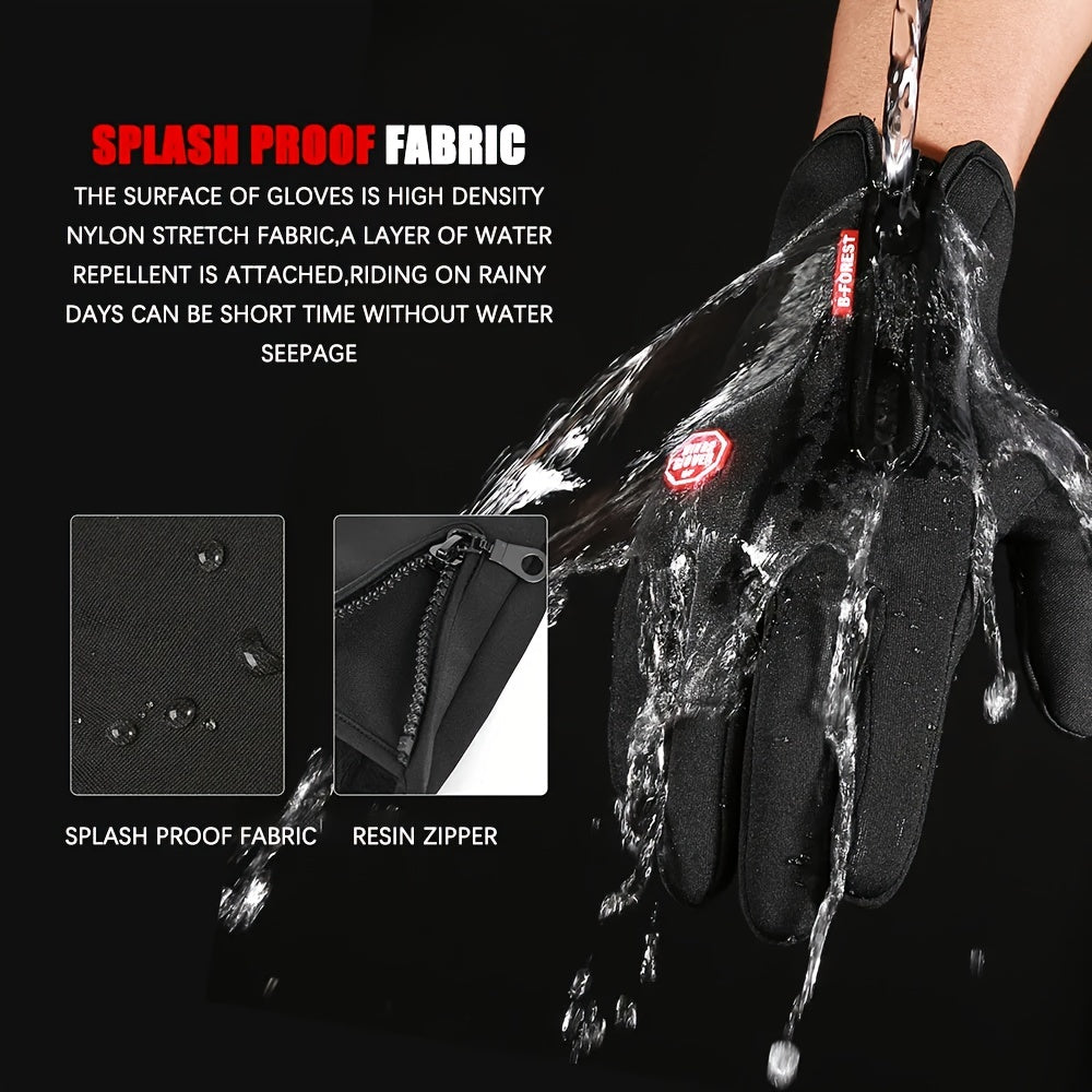 Winter Men's Gloves Touchscreen Sport Fishing Skiing Cycling Snowboard Zipper
