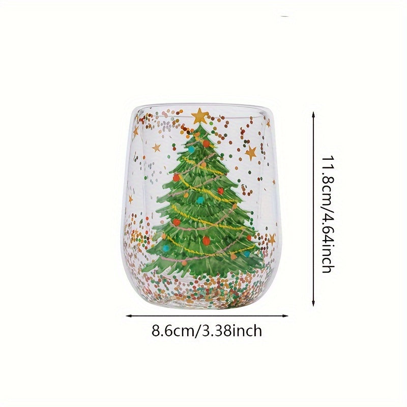 Glass Christmas Tree Water Cup Flowing Sequin Cartoon Water Cup