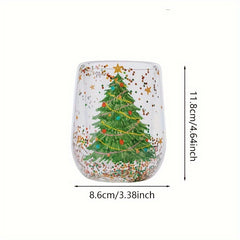 Glass Christmas Tree Water Cup Flowing Sequin Cartoon Water Cup