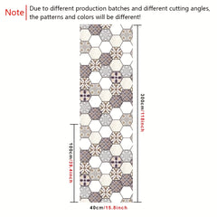 Vintage Boho Pattern Hexagon Stickers Thickened Self Adhesive Floor