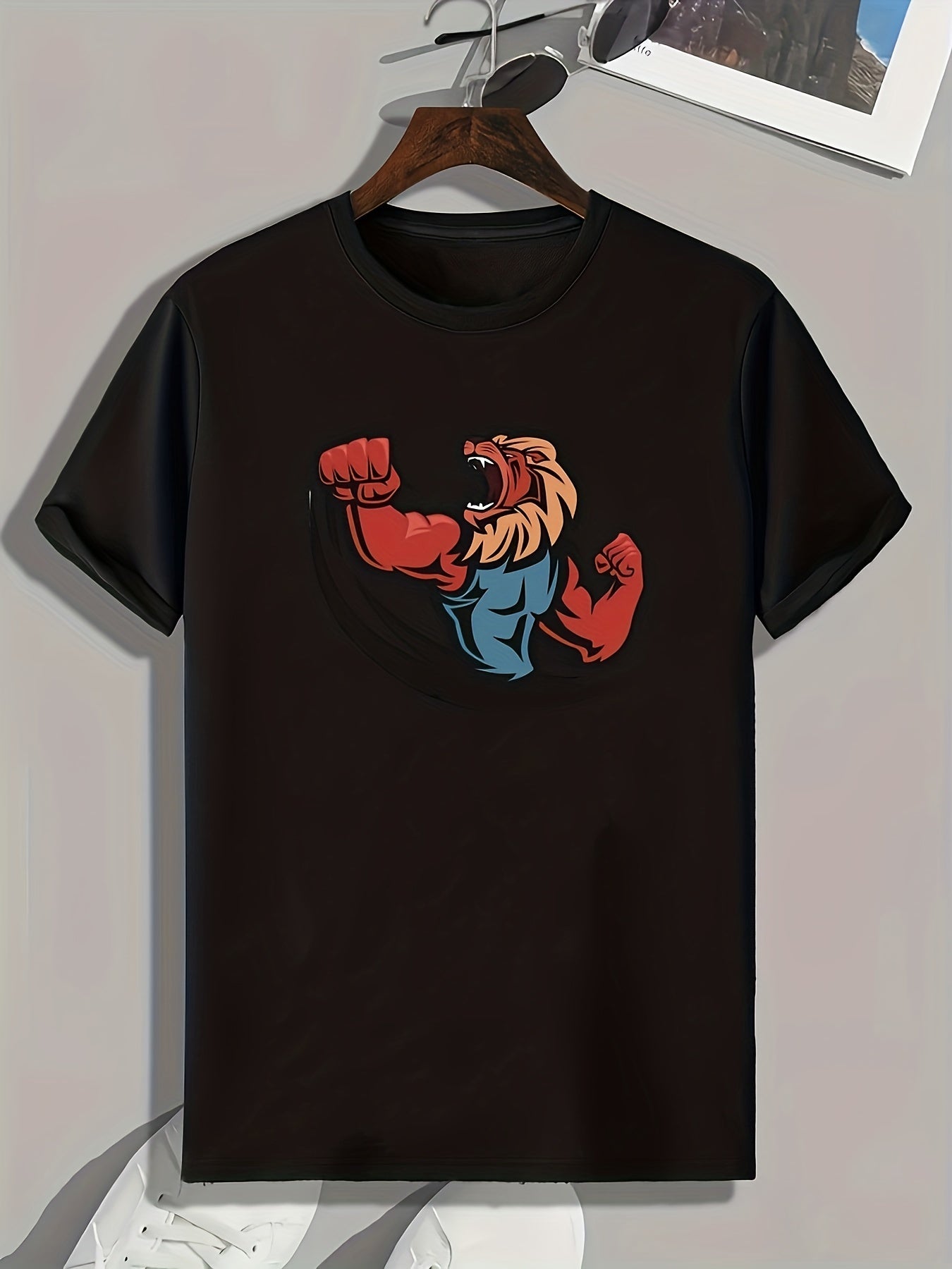 Lion Print Men's Graphic T shirt Casual Tees For Summer